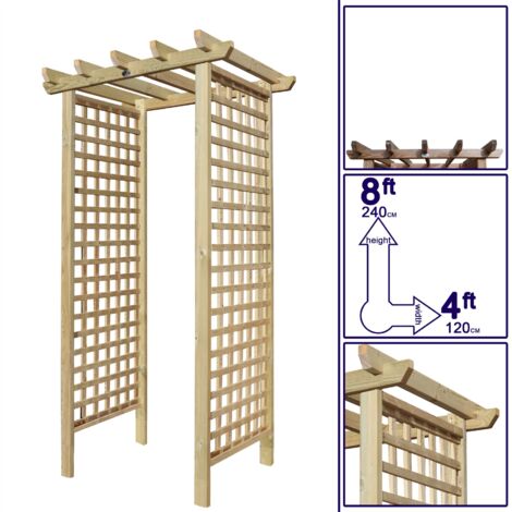 Premier Archway 8ft x 4ft Privacy Square Trellis Sides