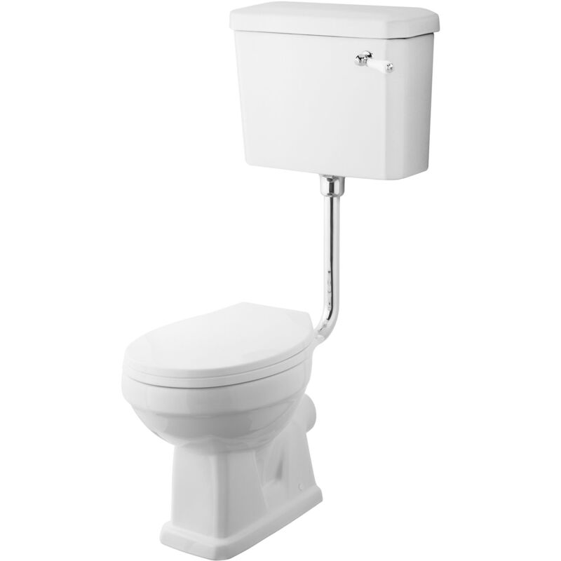 Carlton Low Level Toilet with Lever Cistern and Flushpipe Excluding Seat - Nuie