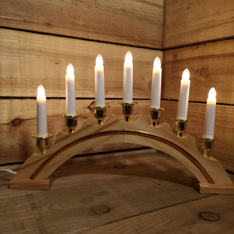 Christmas 45cm 7 Light Candlebridge with Gold Cup Candle Holder - Premier