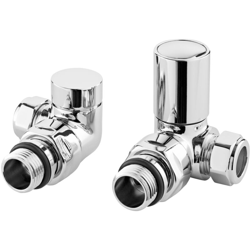 Corner Radiator Valves Pair Pack - Chrome - Hudson Reed