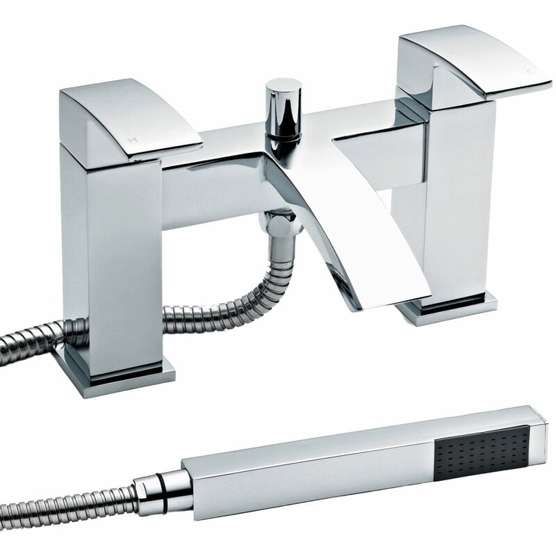 Vibe Bath Shower Mixer Tap Pillar Mounted - Chrome - Nuie