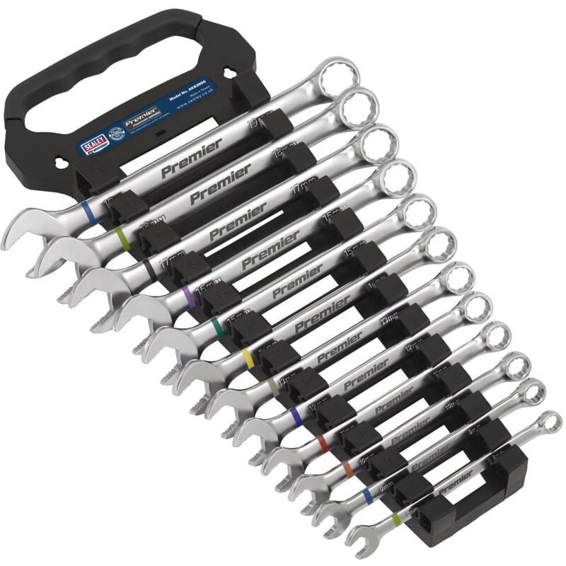 Premier - Sealey AK63950 Platinum Anti-Slip Combination Spanner Set 12pc