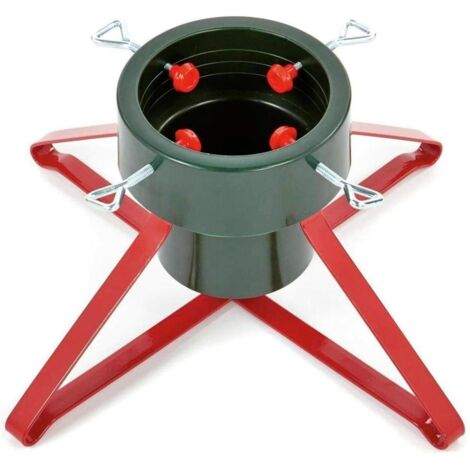 Premier Heavy Duty Metal Real Christmas Tree Stand - Red or Green - 46cm