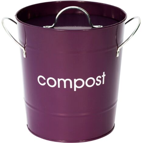 Premier Housewares 0510016 Compostiera in Acciaio Zincato, Viola