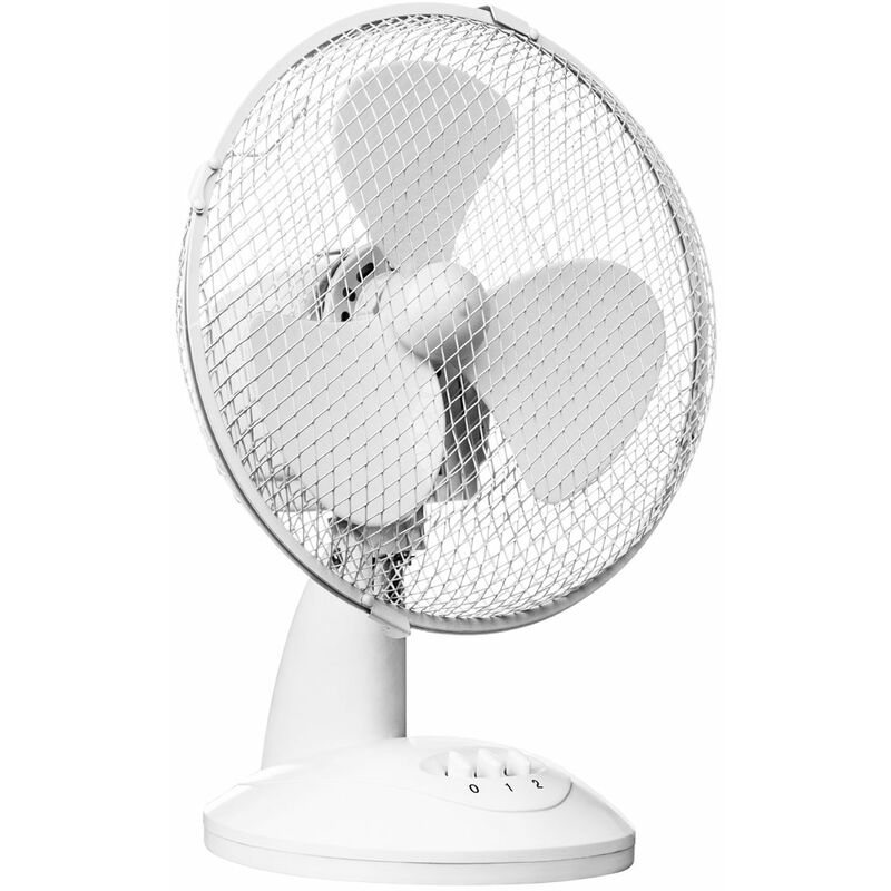Premier Housewares - 2 Speeds Oscillation White Desk Fan