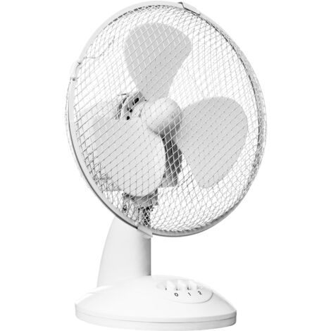 Premier Housewares 2 Speeds Oscillation White Desk Fan