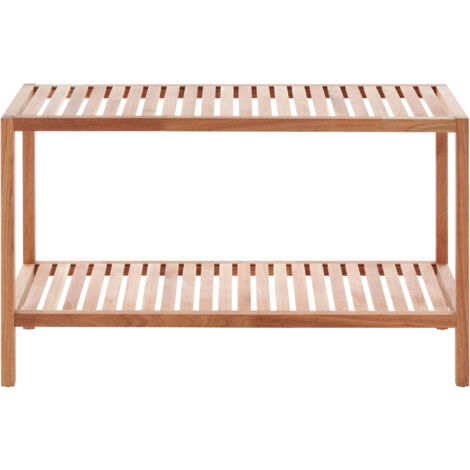 Premier Housewares 2 Tier Walnut Wood Storage Shelf