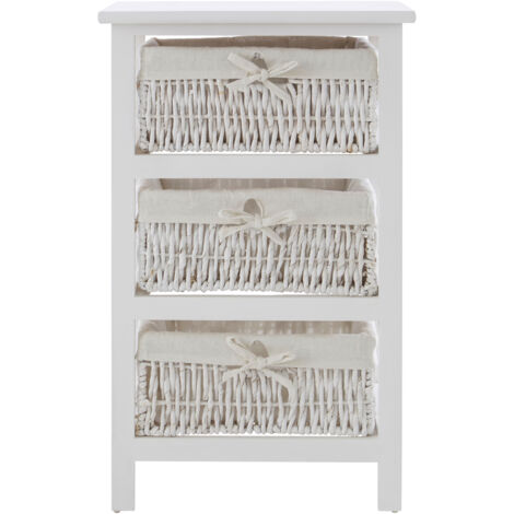 Premier Housewares 3 Maize Baskets White Storage Unit