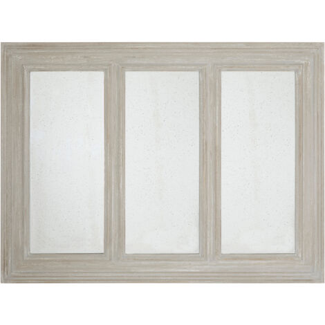 Premier Housewares 3 Section Brown Ash With Gold Frame Wall Mirror For Bedroom / Hallway / Bathroom  Minimal and Contemporary w139 x d3.5 x h103cm