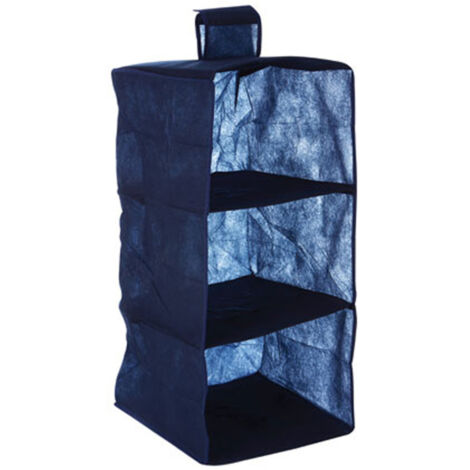 Premier Housewares 3 Sections Blue Hanging Garment Organiser