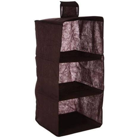Premier Housewares 3 Sections Brown Hanging Garment Organiser