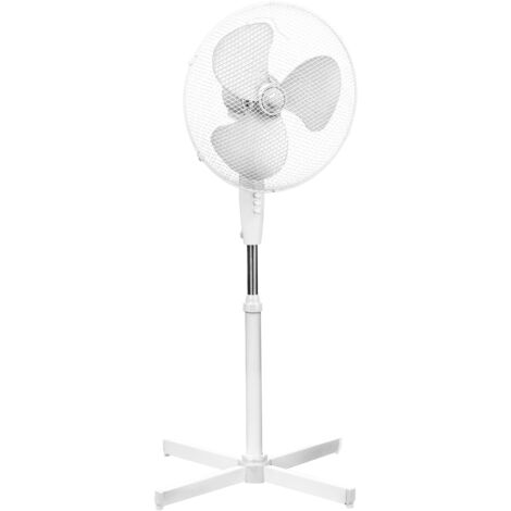 Premier Housewares 3 Speeds Oscillation White Floor Standing Fan