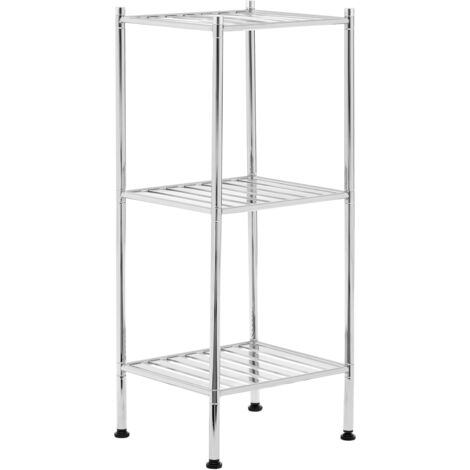 Premier Housewares 3 Tier Chrome Shelf Unit with Rubber Feet
