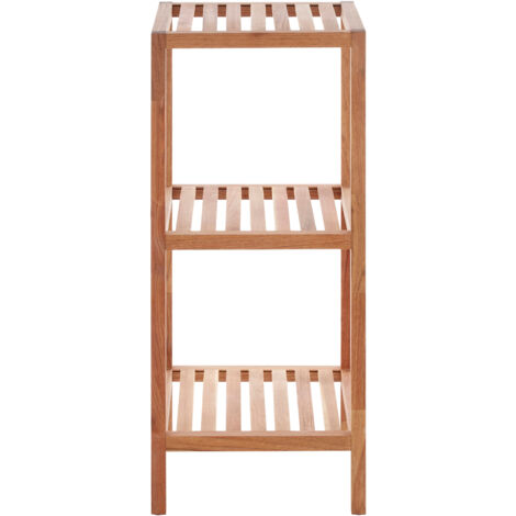 Premier Housewares 3 Tier Walnut Wood Bathroom Shelf Unit