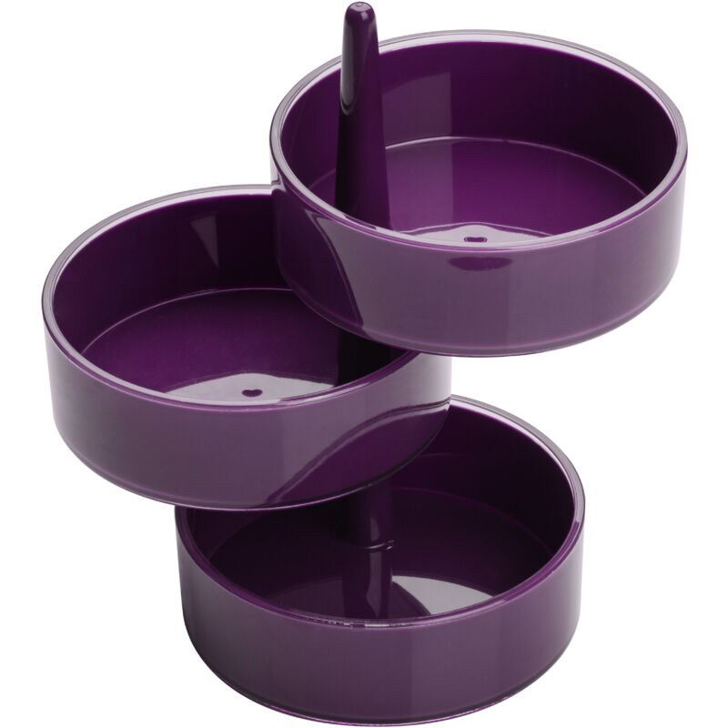 Orsina Rotary Tray 3pc Plastic Rotary Storage Tray Set in Purple