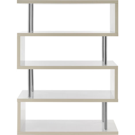 Premier Housewares 4 Tier MDF/Shelving Unit White Gloss Shelving Units For Storage Racking Storage Shelving Unit Shelf Rack Shelf Unit 120 X 40 X 160