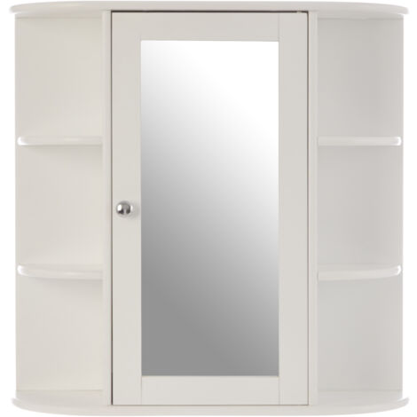 Premier Housewares 6 Shelves / Mirrored Door Bathroom Cabinet