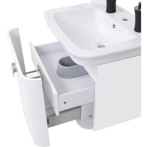 Premier Housewares Adelphi White Basin and Cabinet