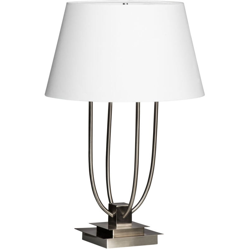 Premier Housewares - Adjustable Satin Nickel Finish Table Lamp/ Led Office Reading Lamp/ w45 x d45 x h68cm.