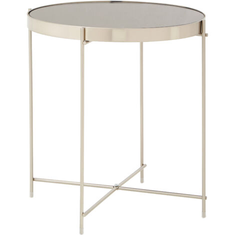 Premier Housewares Allure Grey Mirror Low Side Table