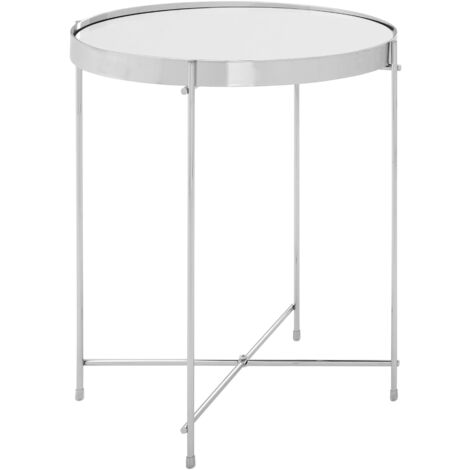 Premier Housewares Allure Silver Mirror Low Side Table