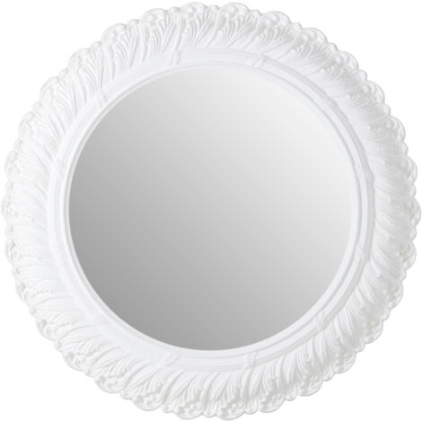 Premier Housewares Antique White Small Acanthus Leaf Wall Mirror