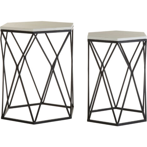 Premier Housewares Arcana Hexagonal Side Tables - Set of 2