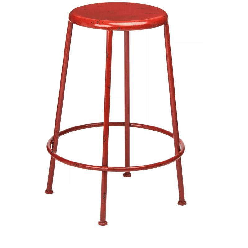 Premier Housewares - Artisan Red Metal Bar Stool