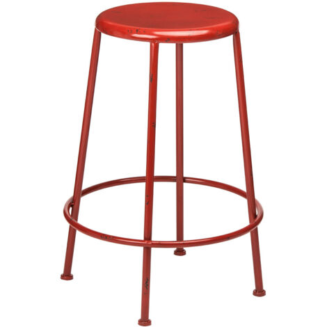Premier Housewares Artisan Red Metal Bar Stool