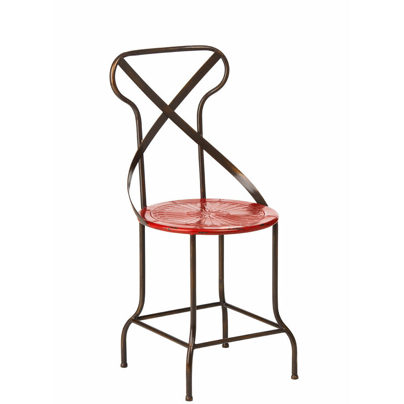 Premier Housewares Artisan Red Metal Chair