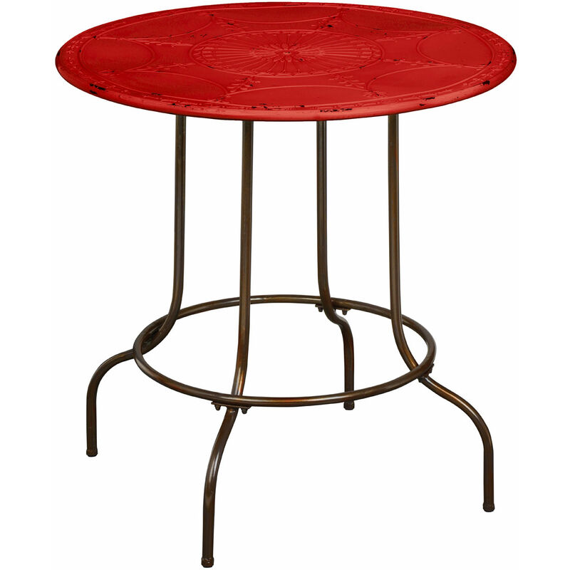 Premier Housewares Artisan Red Metal Table