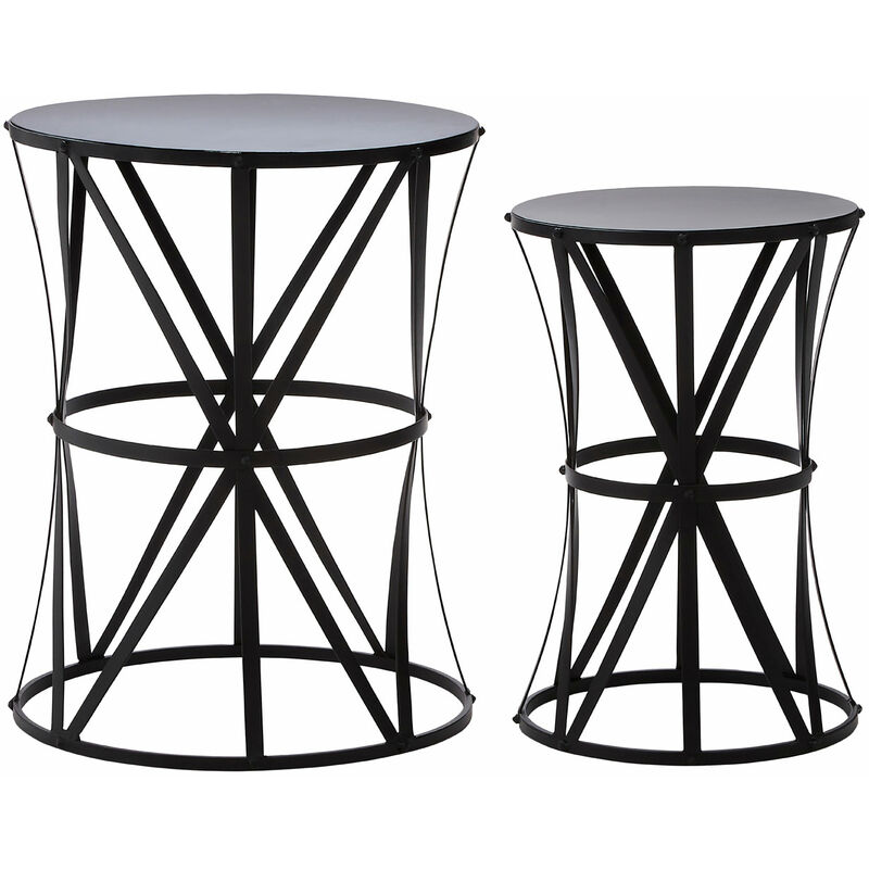 Avantis Cross Design Black Tables - Premier Housewares