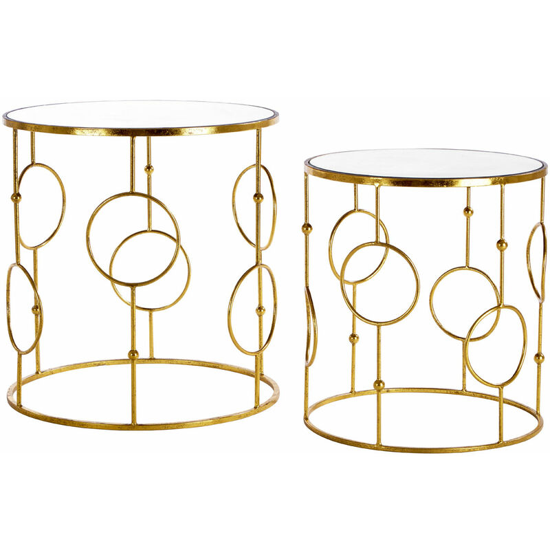 Premier Housewares - Avantis Gold Metal Tables - Set of 2
