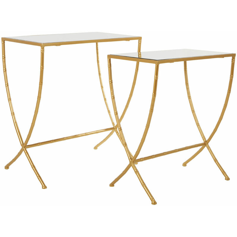 Premier Housewares Avantis Set of 2 Bamboo Design Side Tables