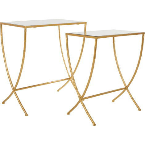 Premier Housewares Avantis Set of 2 Bamboo Design Side Tables