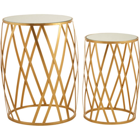 Premier Housewares Avantis Set of 2 Cross Design Side Tables