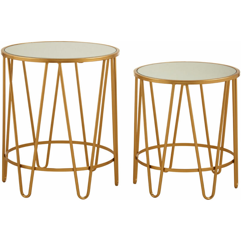 Premier Housewares - Avantis Set of 2 Haripin Design Side Tables