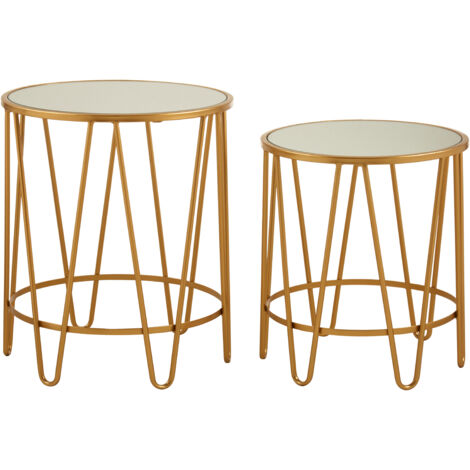 Premier Housewares Avantis Set of 2 Haripin Design Side Tables
