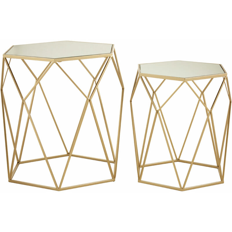 Avantis Set of 2 Hexagonal Side Tables - Premier Housewares