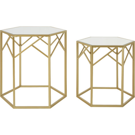 Premier Housewares Avantis Set of 2 Hexagonal Side Tables
