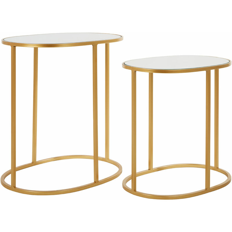 Avantis Set of 2 Oval Side Tables - Premier Housewares