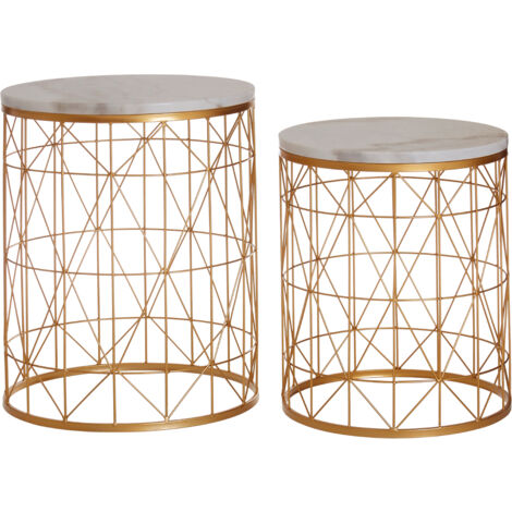 Premier Housewares Avantis Set of 2 Round Side Tables
