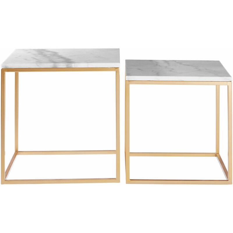 Avantis Set of 2 Square Cuboid Side Tables - Premier Housewares