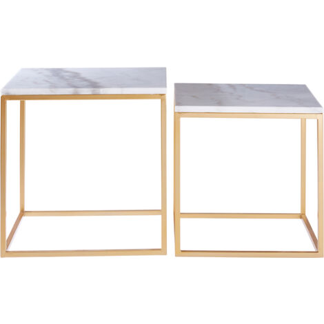 Premier Housewares Avantis Set of 2 Square Cuboid Side Tables
