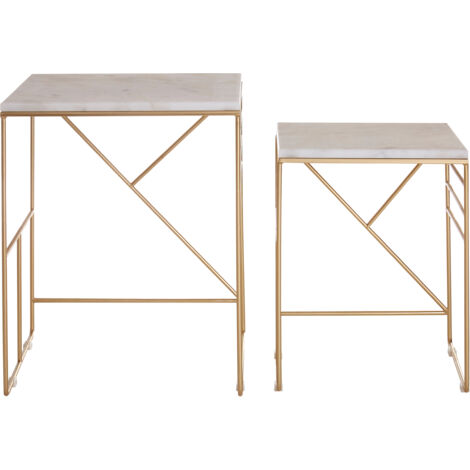 Premier Housewares Avantis Set of 2 Square Side Tables