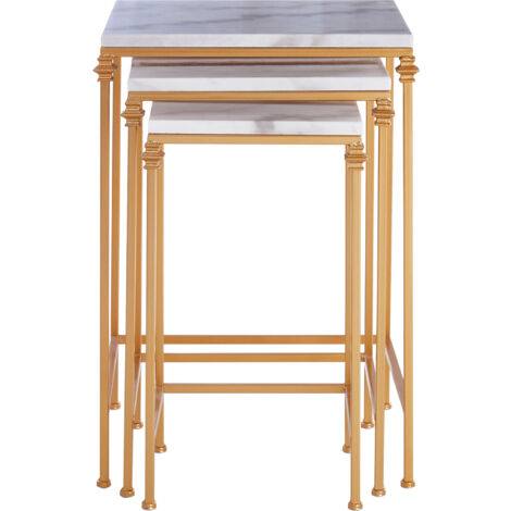 Premier Housewares Avantis Set of 3 Square Side Tables