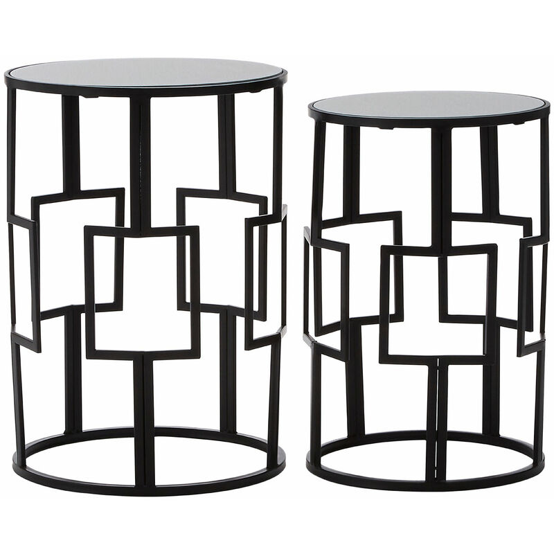 Avantis Square Design Black Tables - Premier Housewares