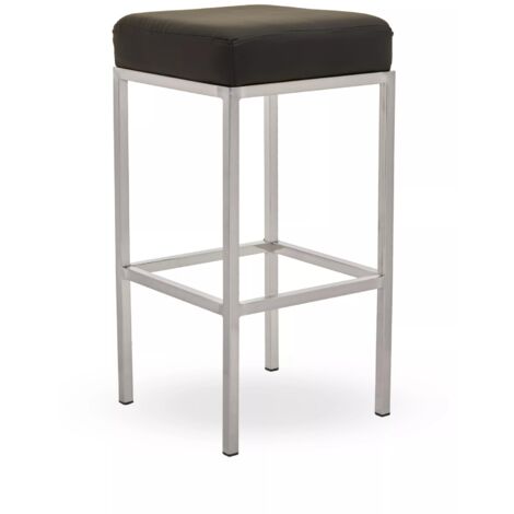 Premier Housewares Baina Black Pu And Chrome Finish Bar Stool