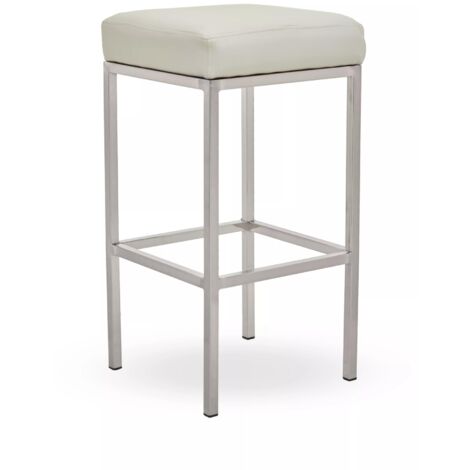 Premier Housewares Baina White Pu And Chrome Finish Bar Stool