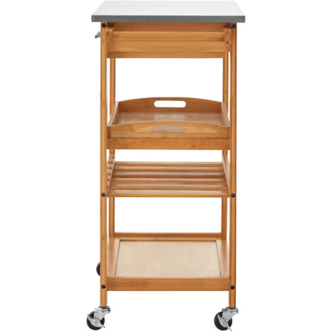 Premier Housewares Bamboo One Drawer Kitchen Trolley